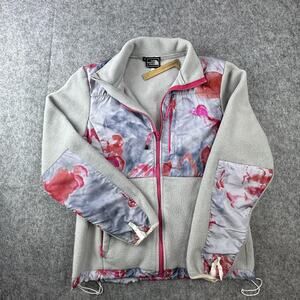 The North Face Jacket Womens Medium Gray Fleece Full Zip Interchange Pink Trim